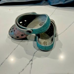 Girls Sparkly Crocs size 9